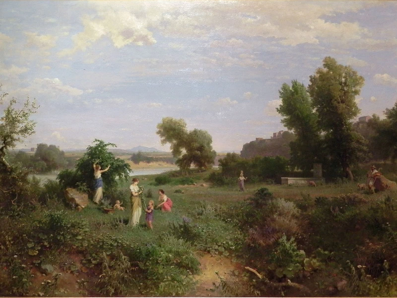 1822-Heinrich Dreber - Veduta del Tevere, inizio estate 1872 - Lower Saxony State Museum